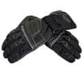 Weise Grid Waterproof Leather Textile Mix Motorcycle Motorbike Glove - Black
